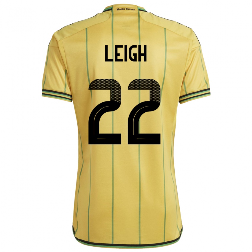 Børn Jamaica Greg Leigh #22 Gul Hjemmebane Spillertrøjer 24-26 Trøje T-Shirt