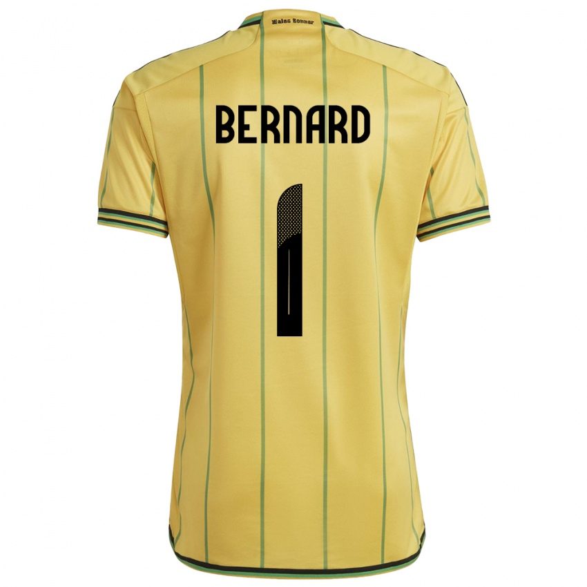 Børn Jamaica Akeem Bernard #1 Gul Hjemmebane Spillertrøjer 24-26 Trøje T-Shirt