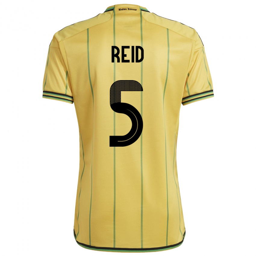 Børn Jamaica Adrian Reid #5 Gul Hjemmebane Spillertrøjer 24-26 Trøje T-Shirt