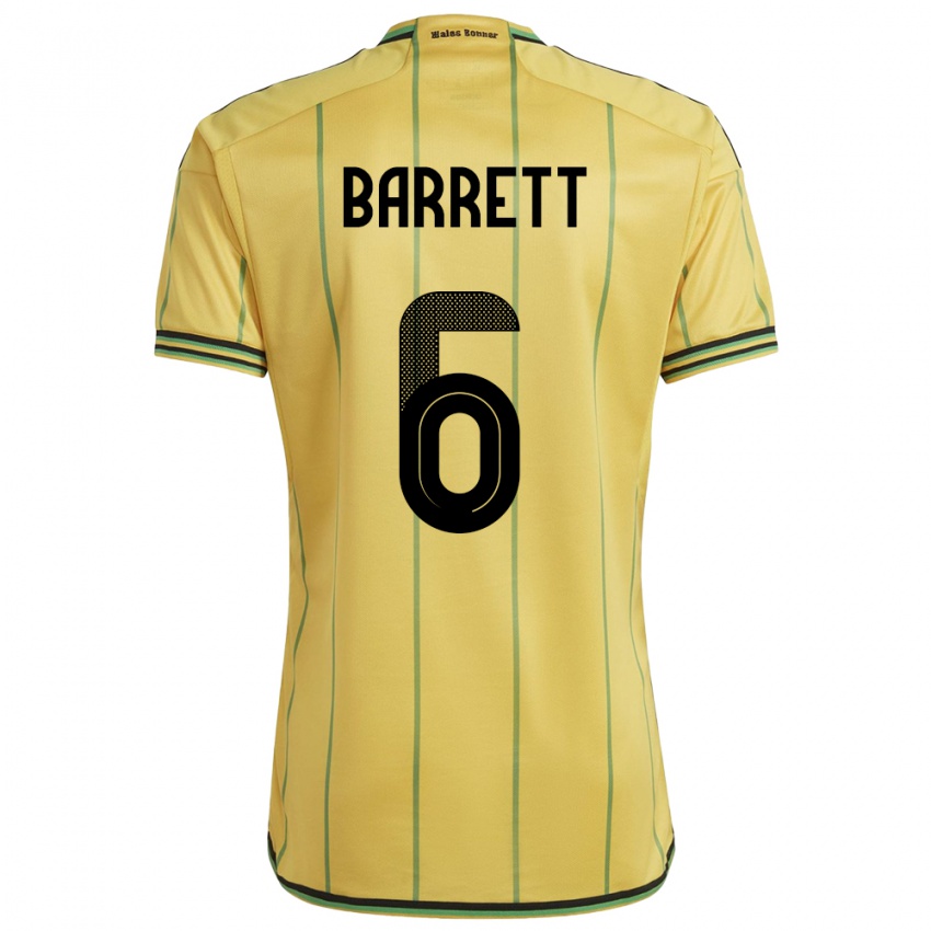 Børn Jamaica Ronaldo Barrett #6 Gul Hjemmebane Spillertrøjer 24-26 Trøje T-Shirt