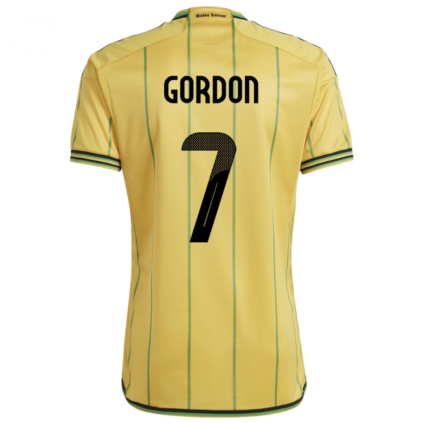 Børn Jamaica Robino Gordon #7 Gul Hjemmebane Spillertrøjer 24-26 Trøje T-Shirt