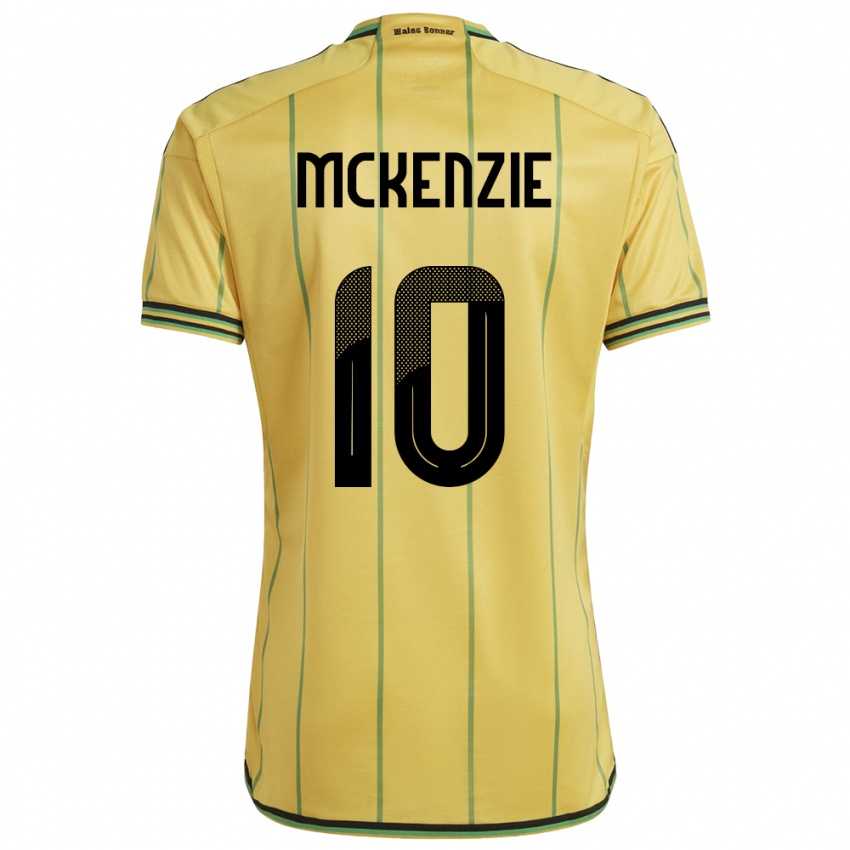 Børn Jamaica Denzel Mckenzie #10 Gul Hjemmebane Spillertrøjer 24-26 Trøje T-Shirt