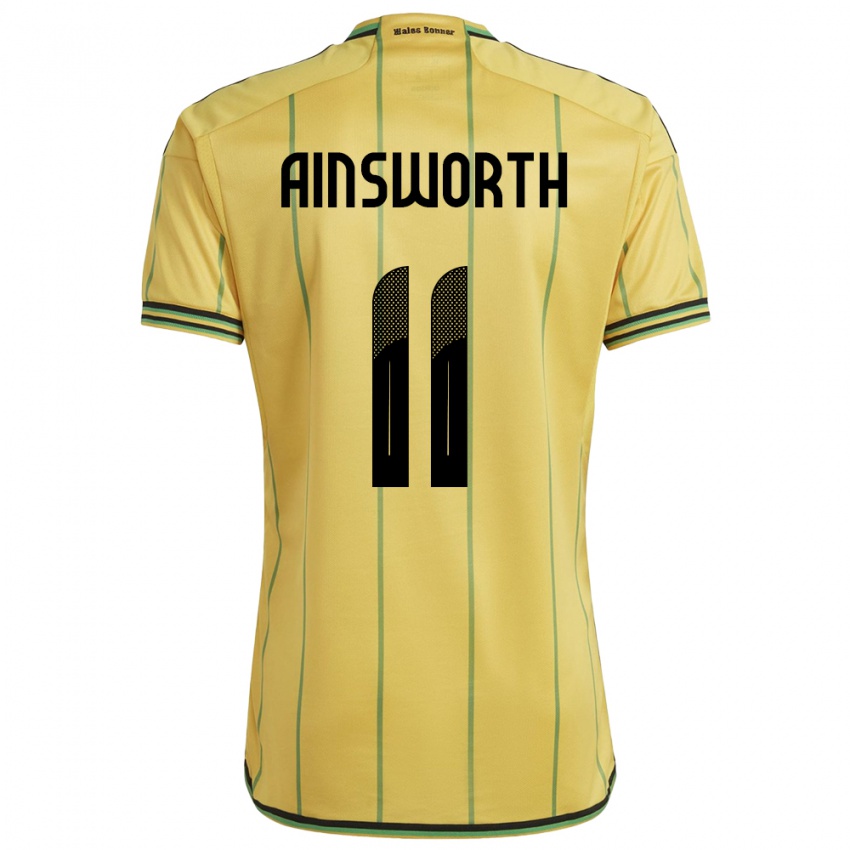 Børn Jamaica Christopher Ainsworth #11 Gul Hjemmebane Spillertrøjer 24-26 Trøje T-Shirt