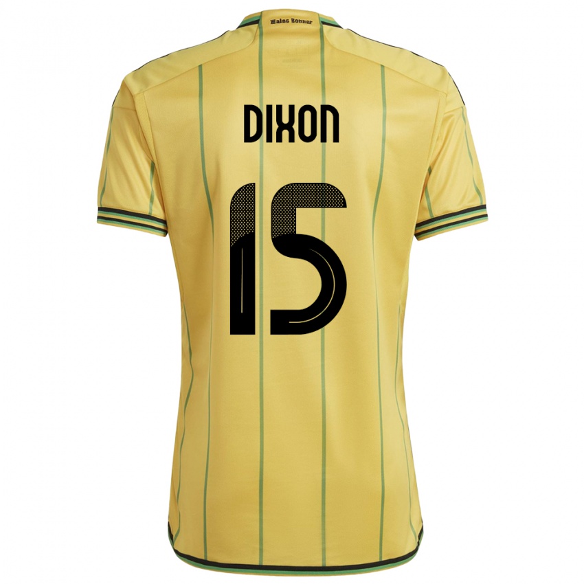 Børn Jamaica Ahir Dixon #15 Gul Hjemmebane Spillertrøjer 24-26 Trøje T-Shirt