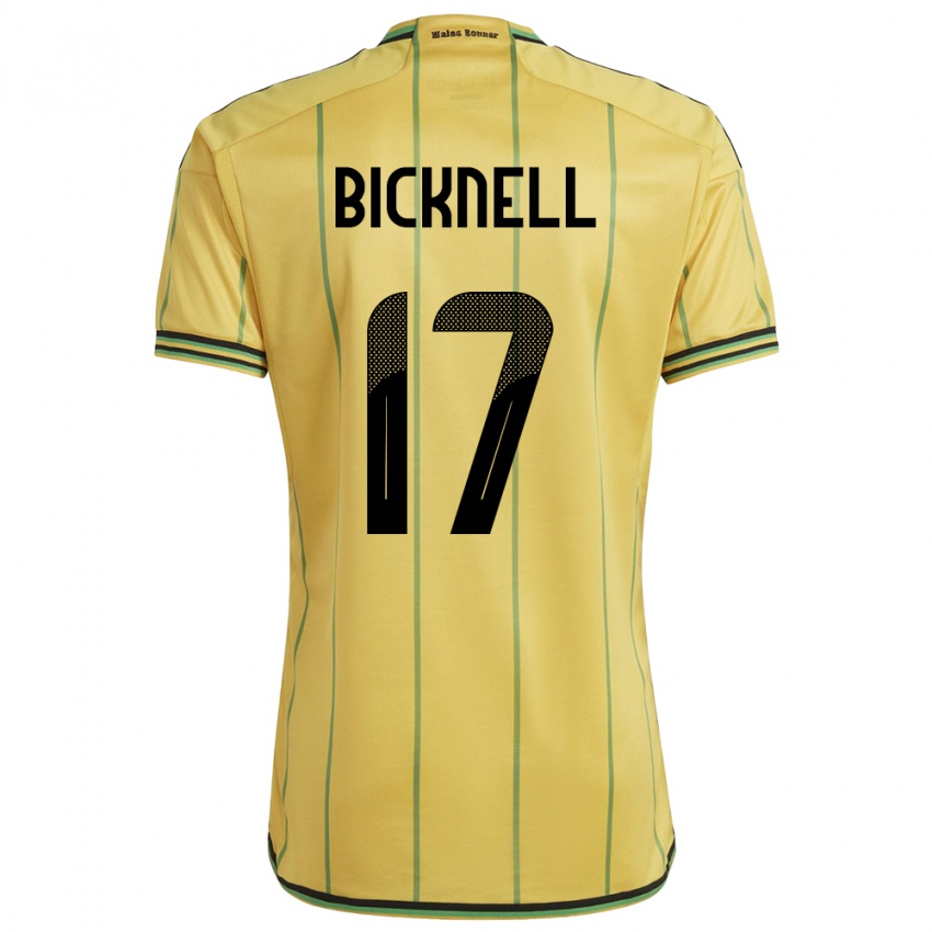 Børn Jamaica Alexander Bicknell #17 Gul Hjemmebane Spillertrøjer 24-26 Trøje T-Shirt