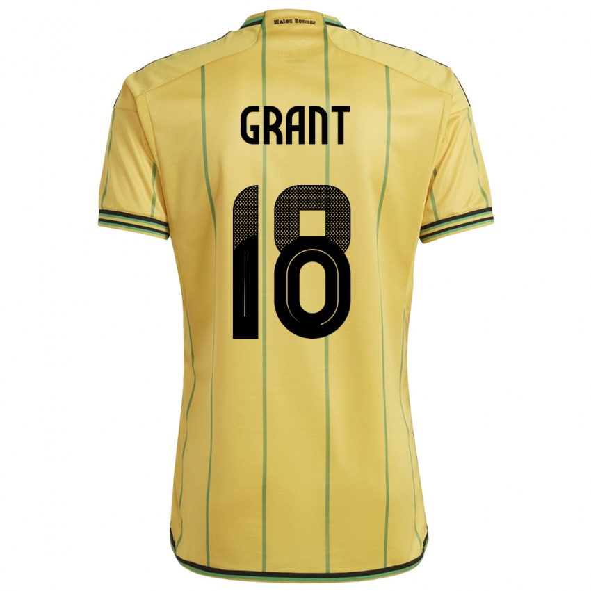 Børn Jamaica George Grant #18 Gul Hjemmebane Spillertrøjer 24-26 Trøje T-Shirt