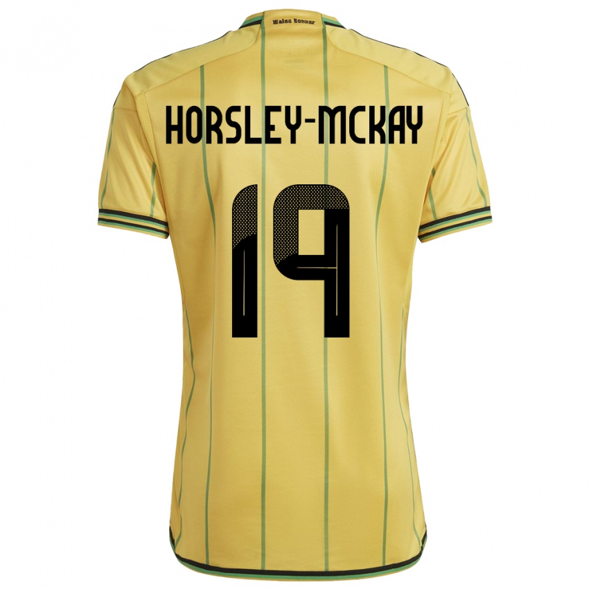 Børn Jamaica Kyron Horsley-Mckay #19 Gul Hjemmebane Spillertrøjer 24-26 Trøje T-Shirt