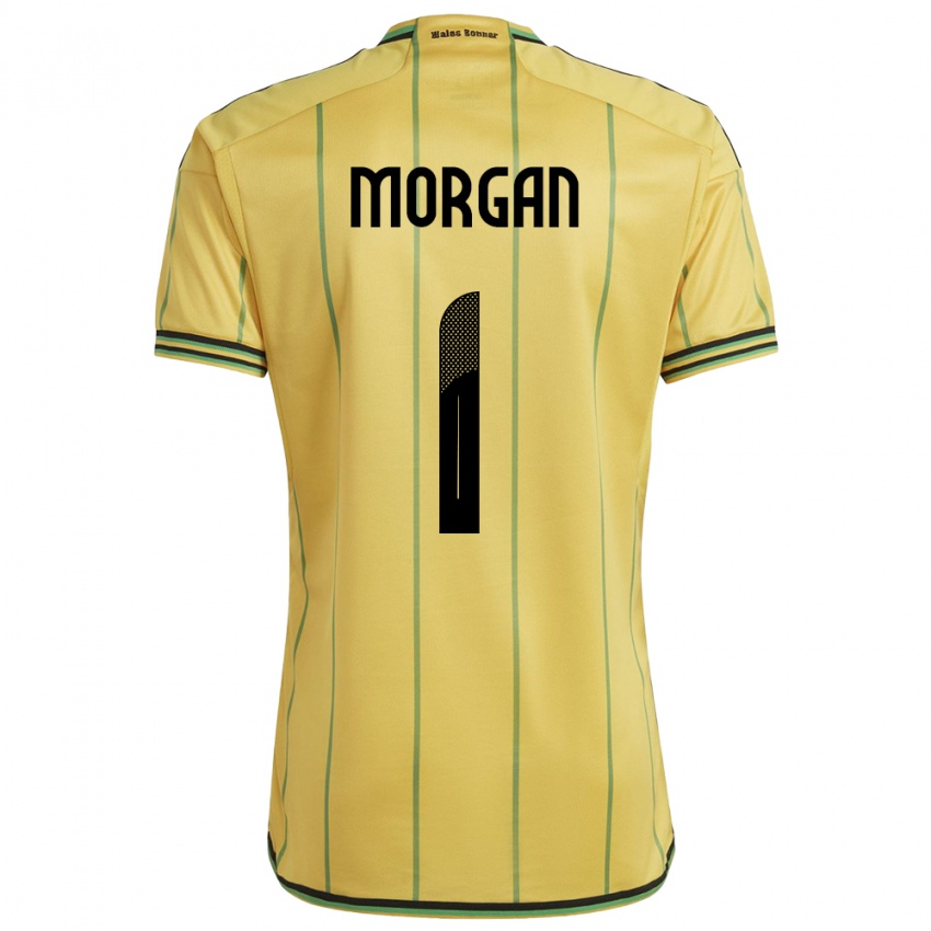 Børn Jamaica Aliyah Morgan #1 Gul Hjemmebane Spillertrøjer 24-26 Trøje T-Shirt