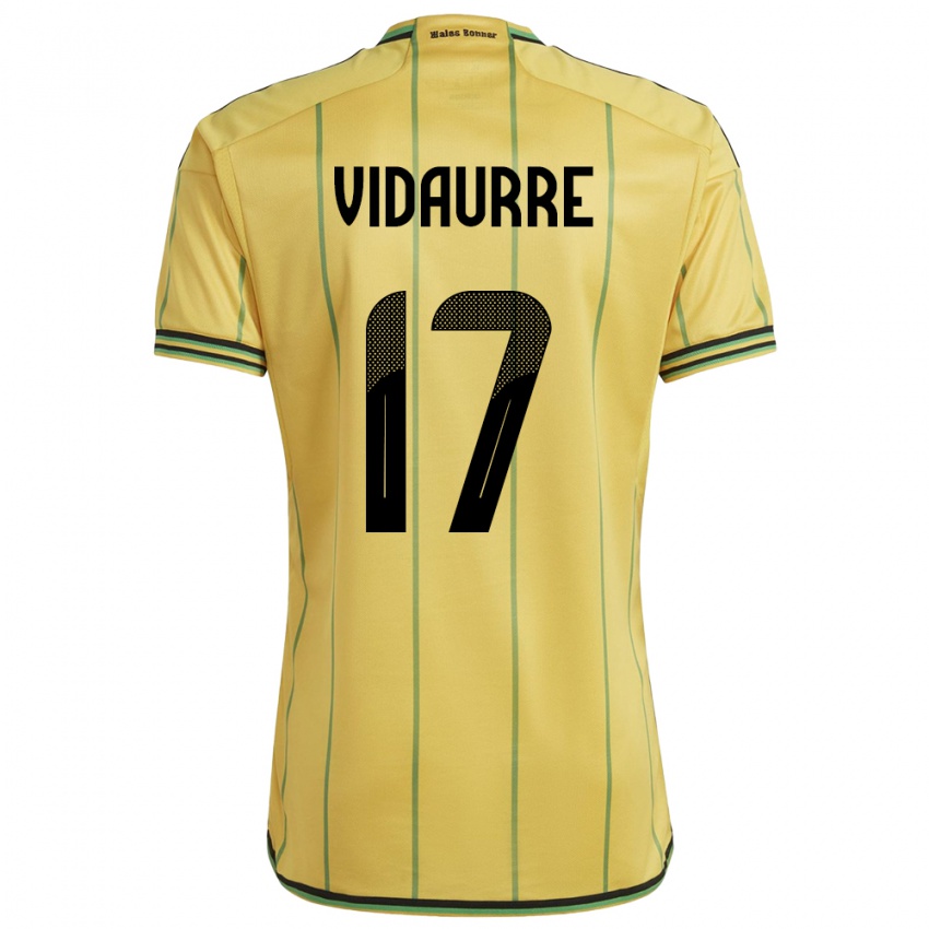 Børn Jamaica Zoe Vidaurre #17 Gul Hjemmebane Spillertrøjer 24-26 Trøje T-Shirt