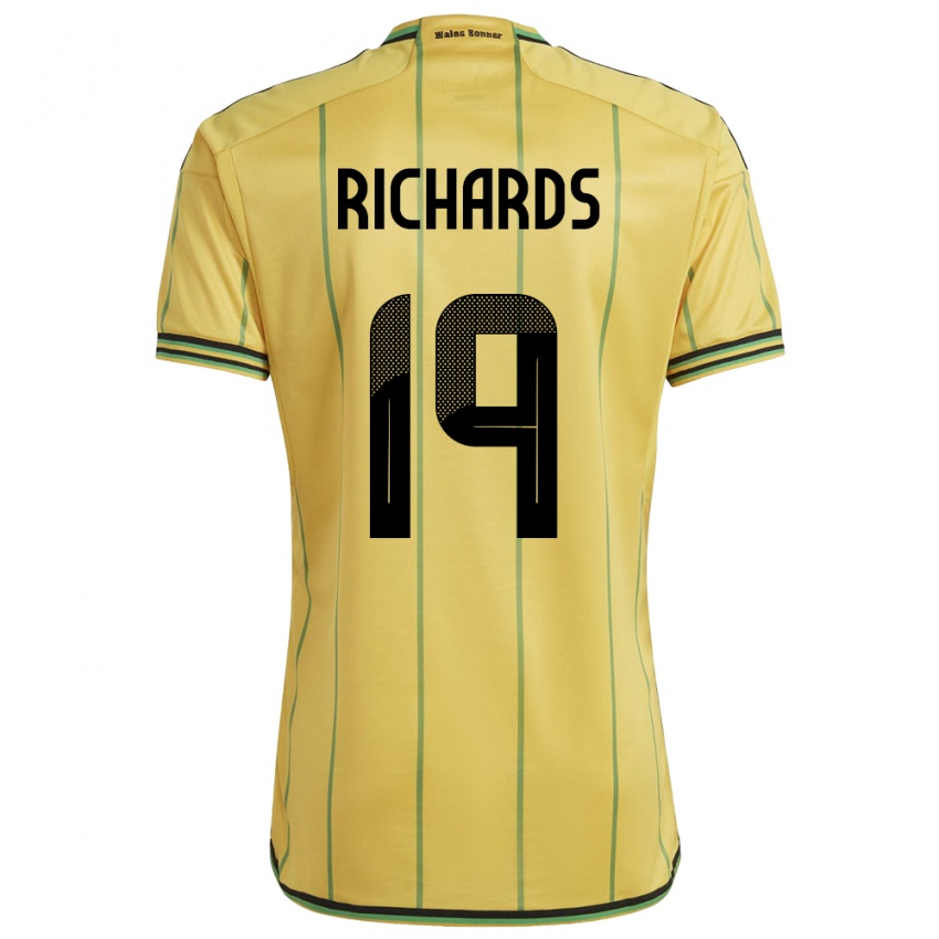 Børn Jamaica Davia Richards #19 Gul Hjemmebane Spillertrøjer 24-26 Trøje T-Shirt