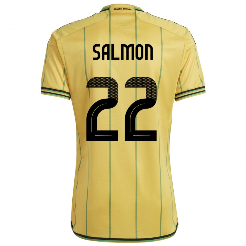 Børn Jamaica Christina Salmon #22 Gul Hjemmebane Spillertrøjer 24-26 Trøje T-Shirt