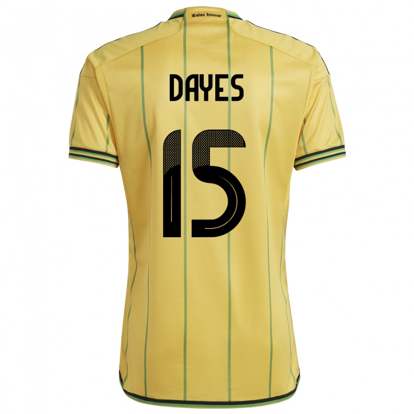 Børn Jamaica Mikayla Dayes #15 Gul Hjemmebane Spillertrøjer 24-26 Trøje T-Shirt