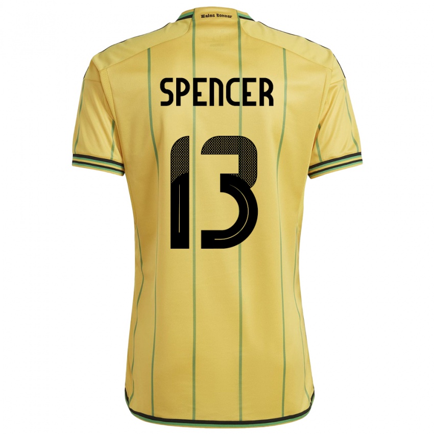 Børn Jamaica Rebecca Spencer #13 Gul Hjemmebane Spillertrøjer 24-26 Trøje T-Shirt