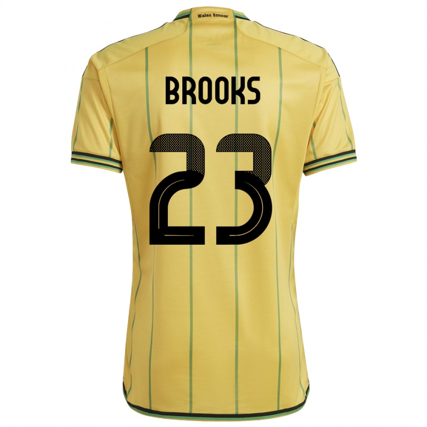 Børn Jamaica Liya Brooks #23 Gul Hjemmebane Spillertrøjer 24-26 Trøje T-Shirt