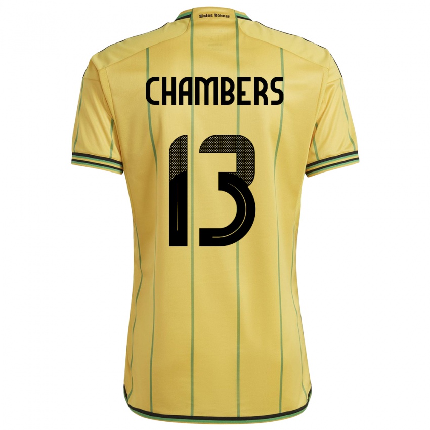 Børn Jamaica Chris-Ann Chambers #13 Gul Hjemmebane Spillertrøjer 24-26 Trøje T-Shirt