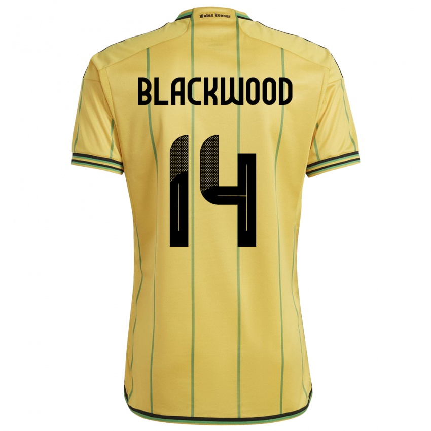 Børn Jamaica Deneisha Blackwood #14 Gul Hjemmebane Spillertrøjer 24-26 Trøje T-Shirt