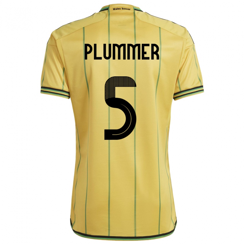 Børn Jamaica Konya Plummer #5 Gul Hjemmebane Spillertrøjer 24-26 Trøje T-Shirt