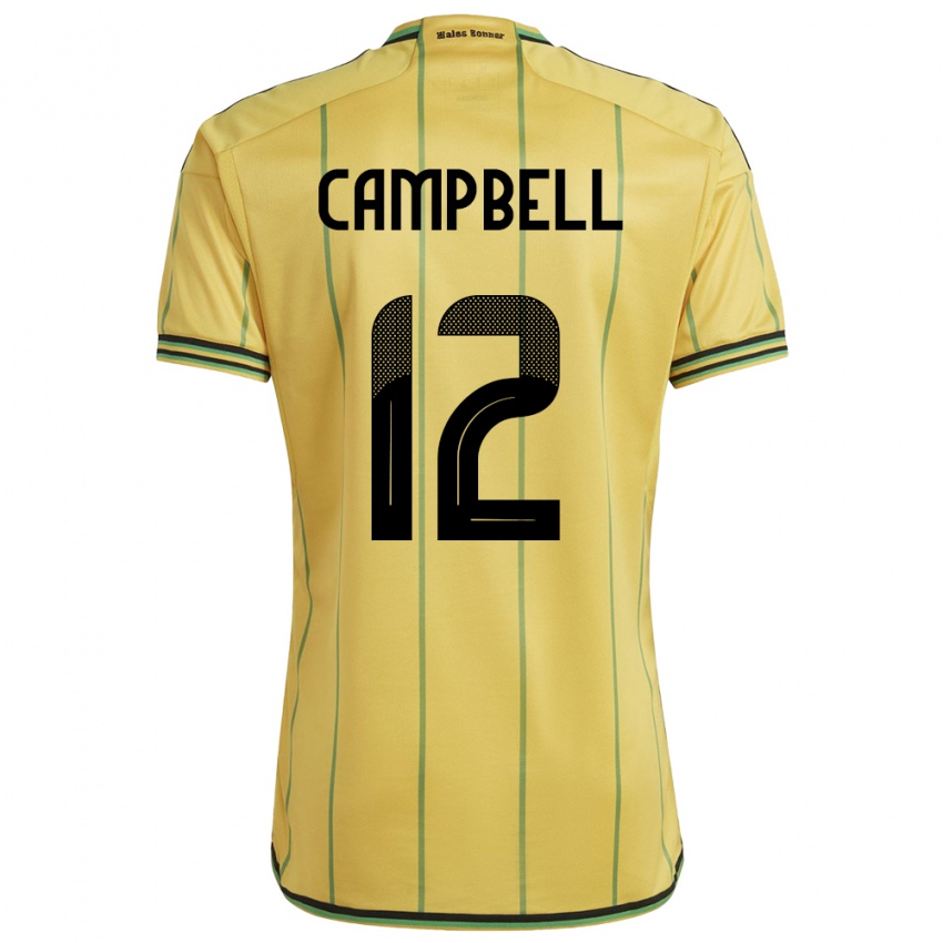 Børn Jamaica Sashana Campbell #12 Gul Hjemmebane Spillertrøjer 24-26 Trøje T-Shirt