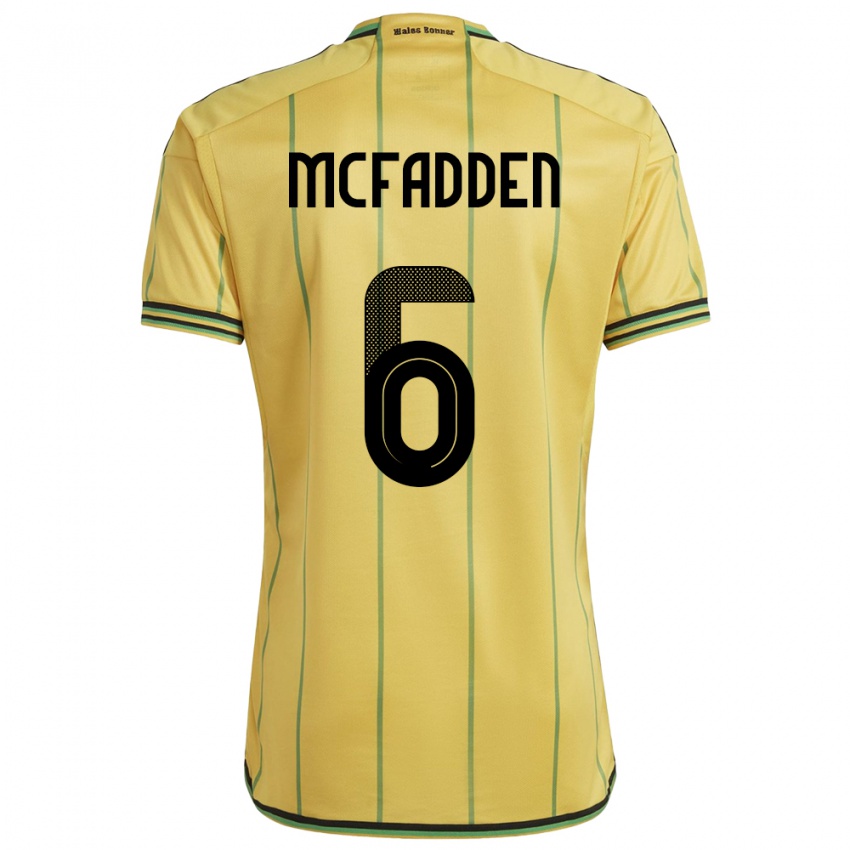 Børn Jamaica Logan Mcfadden #6 Gul Hjemmebane Spillertrøjer 24-26 Trøje T-Shirt