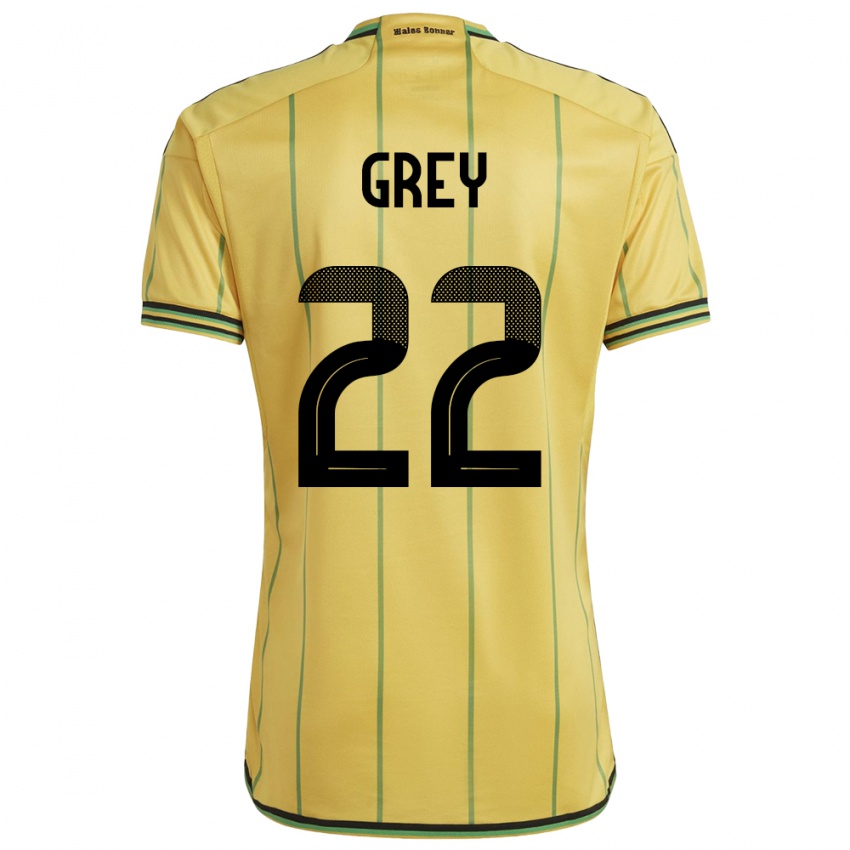 Børn Jamaica Mireya Grey #22 Gul Hjemmebane Spillertrøjer 24-26 Trøje T-Shirt