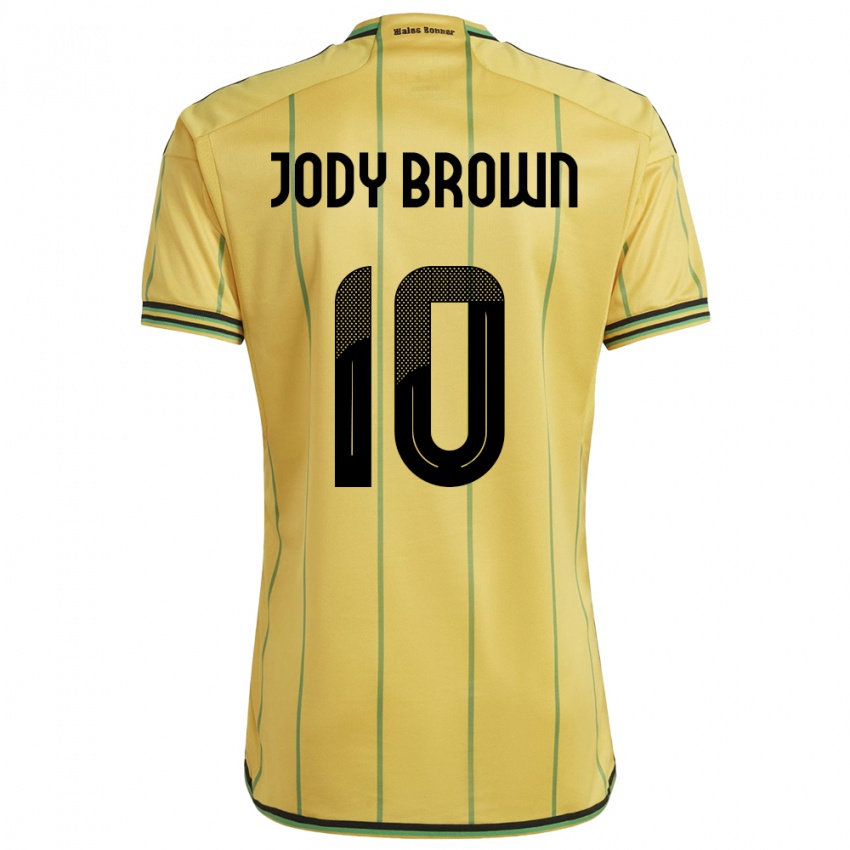 Børn Jamaica Jody Brown #10 Gul Hjemmebane Spillertrøjer 24-26 Trøje T-Shirt