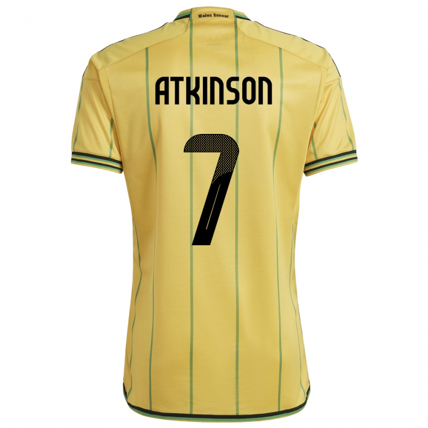 Børn Jamaica Natoya Atkinson #7 Gul Hjemmebane Spillertrøjer 24-26 Trøje T-Shirt