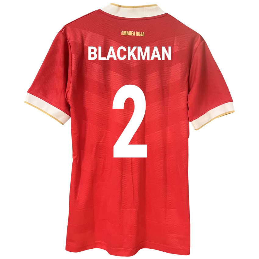 Børn Panama César Blackman #2 Rød Hjemmebane Spillertrøjer 24-26 Trøje T-Shirt