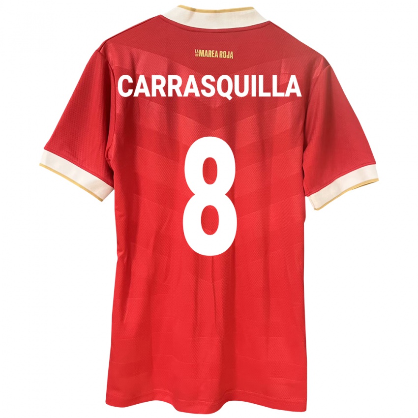 Børn Panama Adalberto Carrasquilla #8 Rød Hjemmebane Spillertrøjer 24-26 Trøje T-Shirt