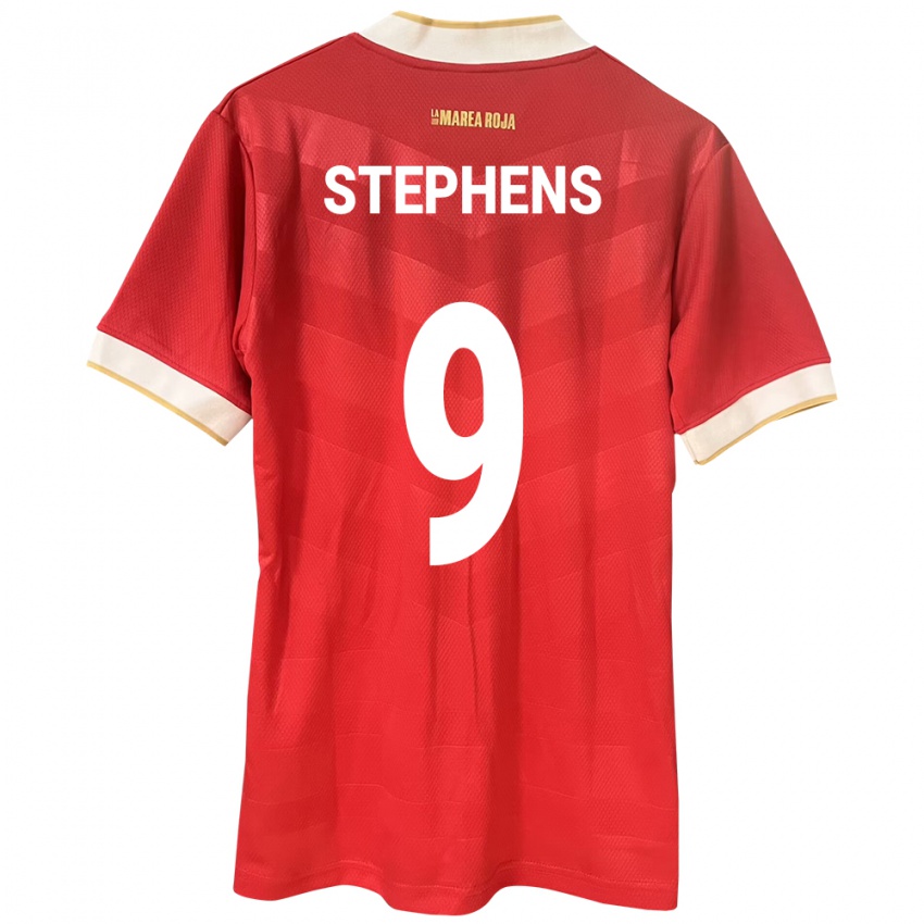 Børn Panama Alfredo Stephens #9 Rød Hjemmebane Spillertrøjer 24-26 Trøje T-Shirt