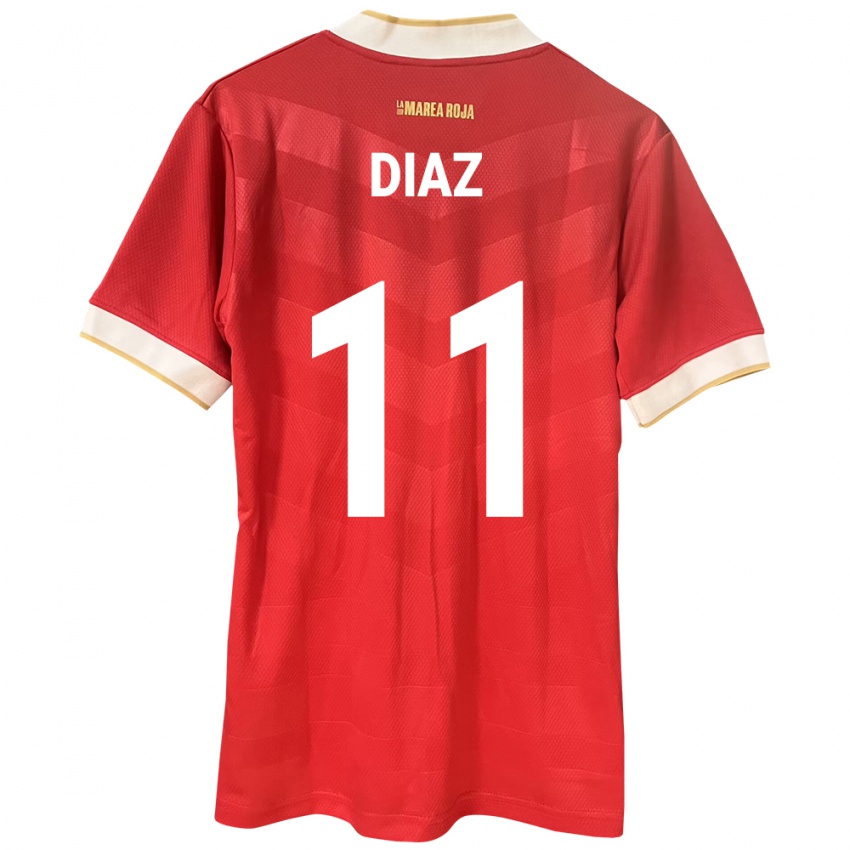 Børn Panama Ismael Díaz #11 Rød Hjemmebane Spillertrøjer 24-26 Trøje T-Shirt