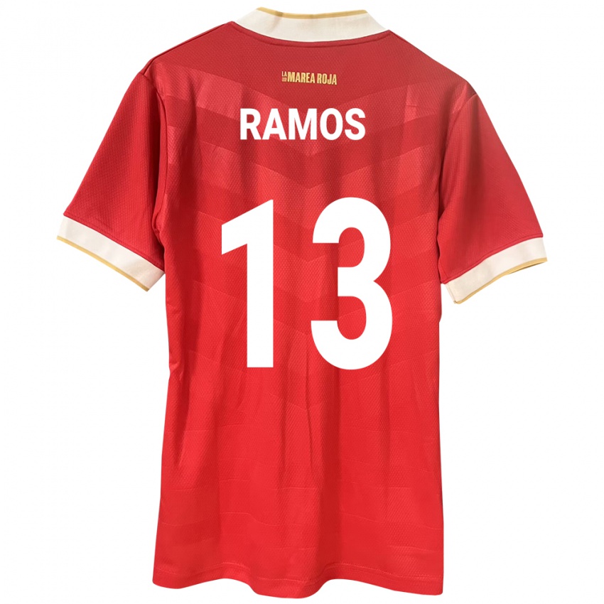 Børn Panama Jiovany Ramos #13 Rød Hjemmebane Spillertrøjer 24-26 Trøje T-Shirt