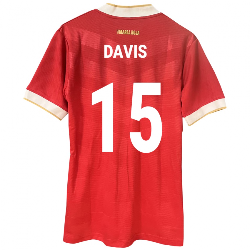 Børn Panama Éric Davis #15 Rød Hjemmebane Spillertrøjer 24-26 Trøje T-Shirt