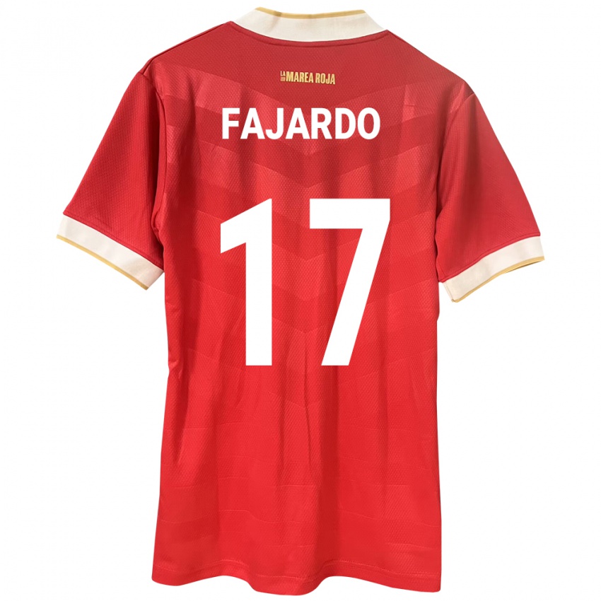 Børn Panama José Fajardo #17 Rød Hjemmebane Spillertrøjer 24-26 Trøje T-Shirt