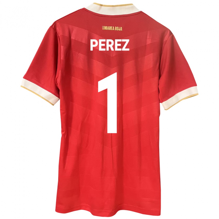 Børn Panama Miguel Pérez #1 Rød Hjemmebane Spillertrøjer 24-26 Trøje T-Shirt