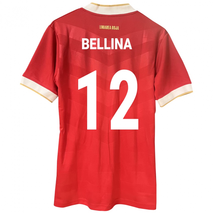 Børn Panama Lucca Bellina #12 Rød Hjemmebane Spillertrøjer 24-26 Trøje T-Shirt