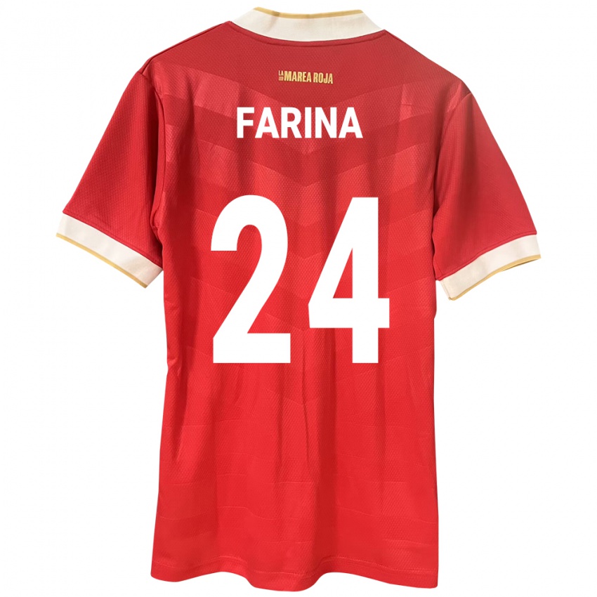 Børn Panama Edgardo Fariña #24 Rød Hjemmebane Spillertrøjer 24-26 Trøje T-Shirt