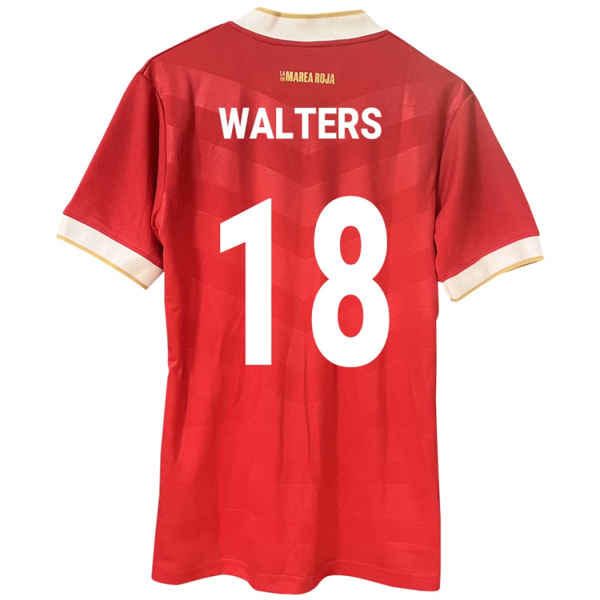 Børn Panama Kairo Walters #18 Rød Hjemmebane Spillertrøjer 24-26 Trøje T-Shirt