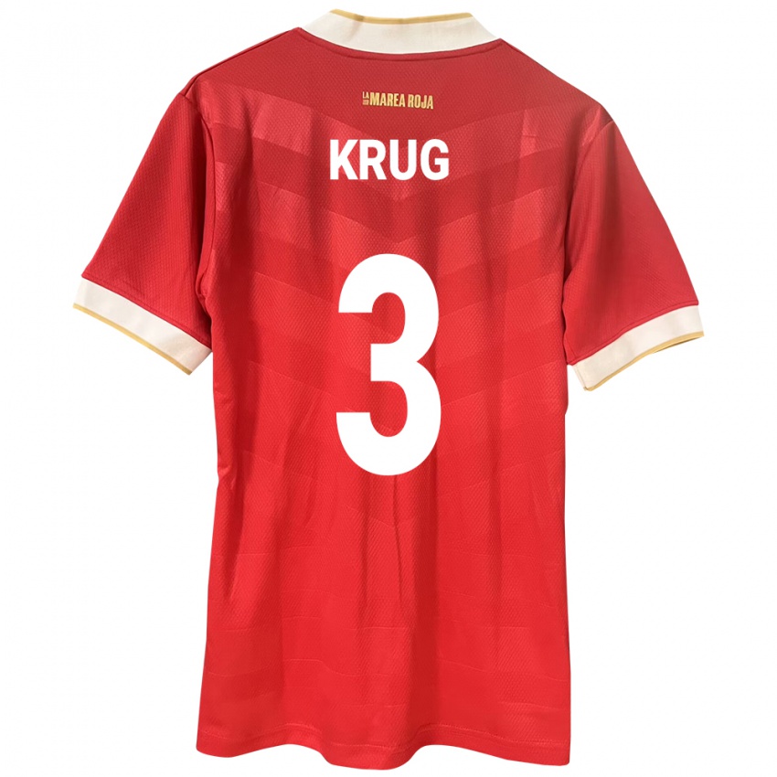 Børn Panama Martín Krug #3 Rød Hjemmebane Spillertrøjer 24-26 Trøje T-Shirt