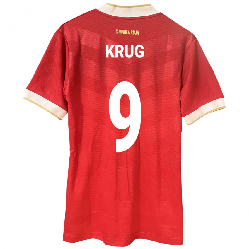 Børn Panama Frederick Krug #9 Rød Hjemmebane Spillertrøjer 24-26 Trøje T-Shirt