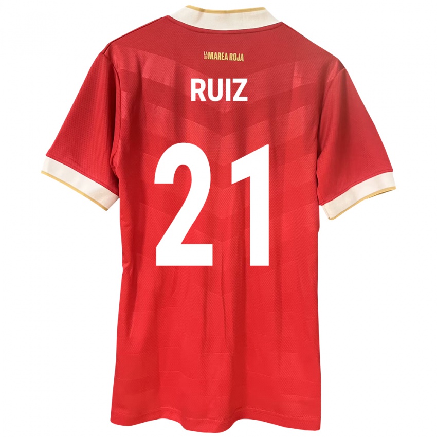 Børn Panama Alberto Ruiz #21 Rød Hjemmebane Spillertrøjer 24-26 Trøje T-Shirt