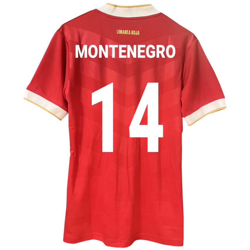 Børn Panama Carmen Montenegro #14 Rød Hjemmebane Spillertrøjer 24-26 Trøje T-Shirt