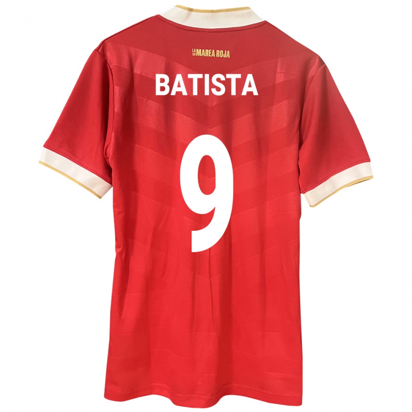 Børn Panama Yanixa Batista #9 Rød Hjemmebane Spillertrøjer 24-26 Trøje T-Shirt