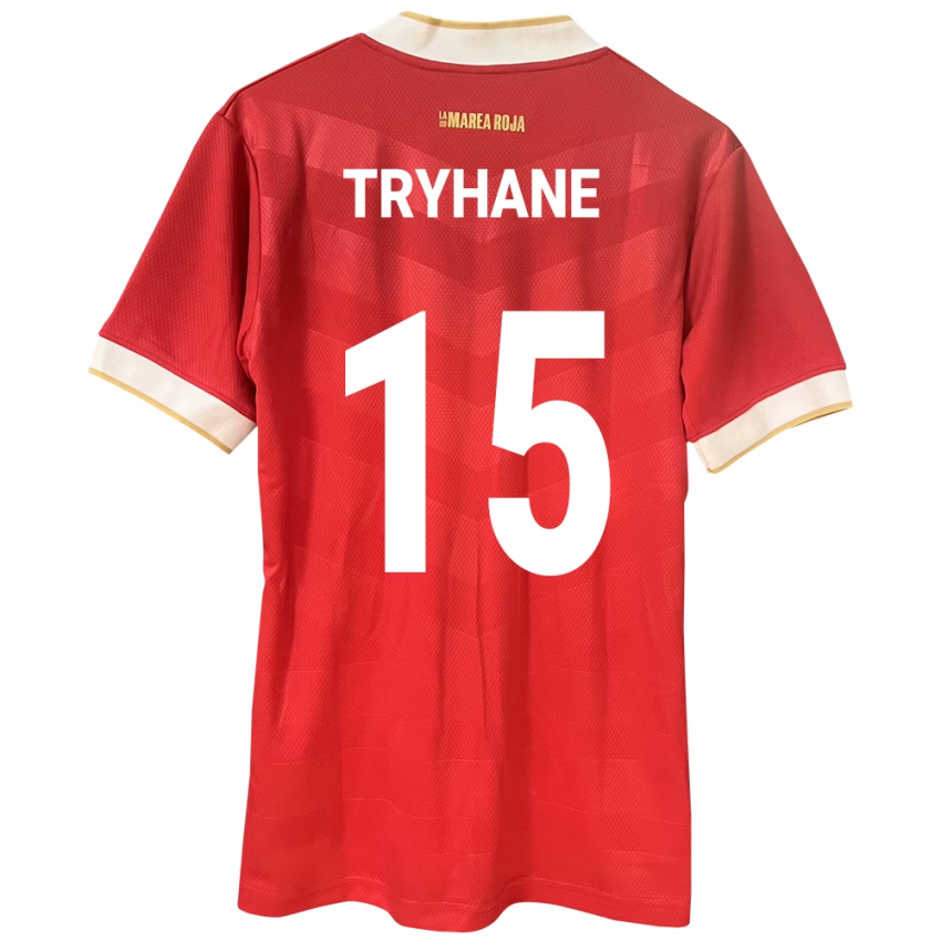 Børn Panama Izaura Tryhane #15 Rød Hjemmebane Spillertrøjer 24-26 Trøje T-Shirt