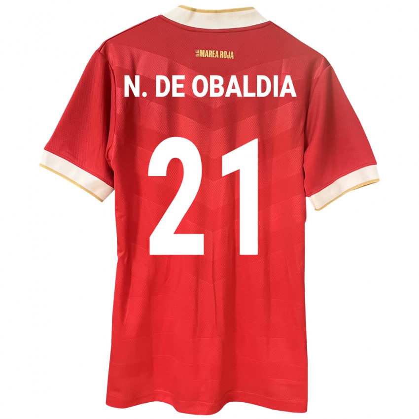 Børn Panama Nicole De Obaldía #21 Rød Hjemmebane Spillertrøjer 24-26 Trøje T-Shirt