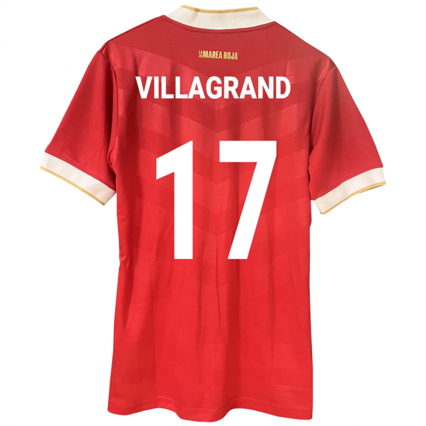 Børn Panama Gabriela Villagrand #17 Rød Hjemmebane Spillertrøjer 24-26 Trøje T-Shirt