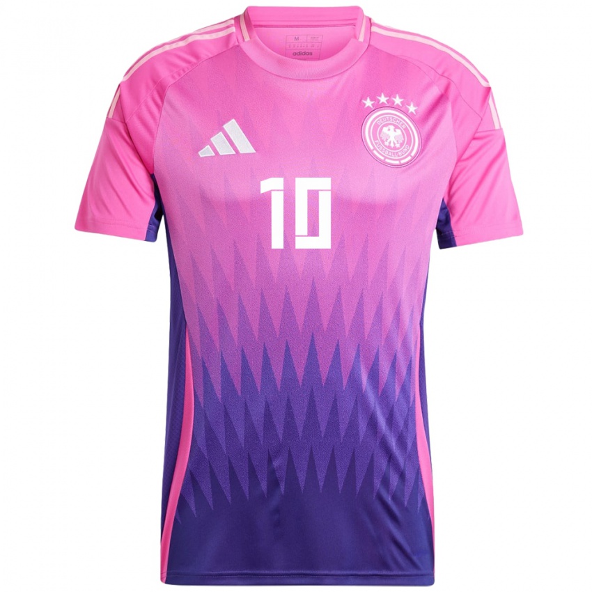 Børn Tyskland Laura Freigang #10 Pink Lilla Udebane Spillertrøjer 24-26 Trøje T-Shirt