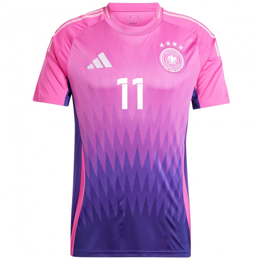 Børn Tyskland Alexandra Popp #11 Pink Lilla Udebane Spillertrøjer 24-26 Trøje T-Shirt