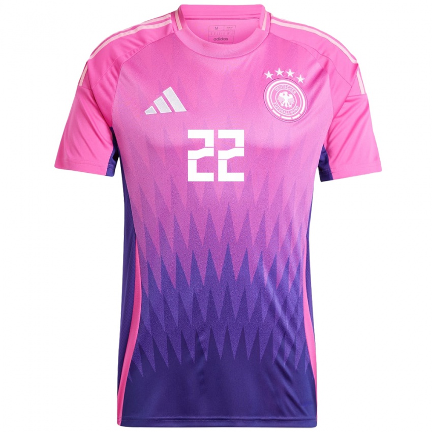 Børn Tyskland Jule Brand #22 Pink Lilla Udebane Spillertrøjer 24-26 Trøje T-Shirt