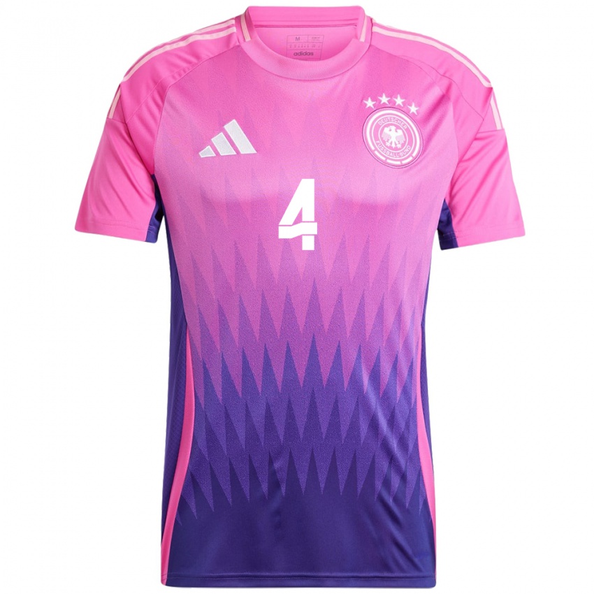 Børn Tyskland Leonie Maier #4 Pink Lilla Udebane Spillertrøjer 24-26 Trøje T-Shirt