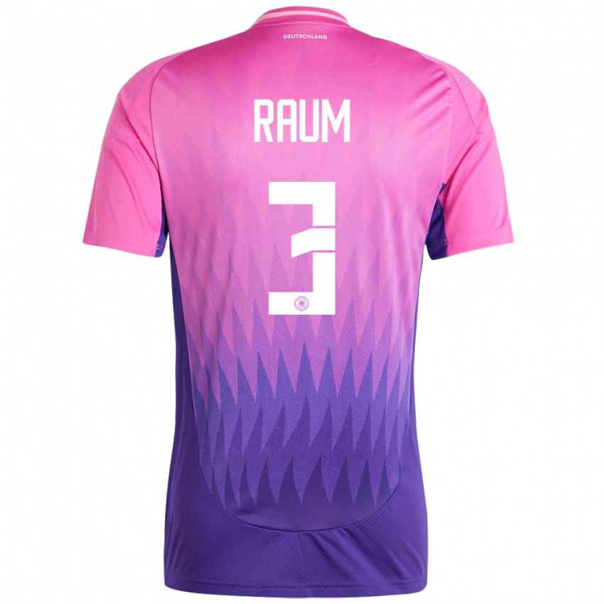 Børn Tyskland David Raum #3 Pink Lilla Udebane Spillertrøjer 24-26 Trøje T-Shirt